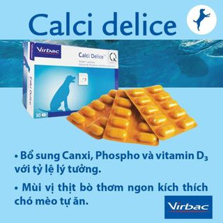 Viên nhai bổ xương , bổ sung canxi - virbac calci delice