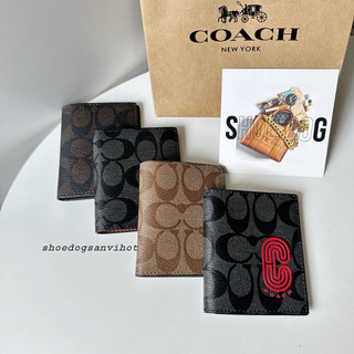   Bao check chính hãng Ví gập đôi dáng đứng gấp gọn unisex bỏ túi kẹp được tiền thẳng 