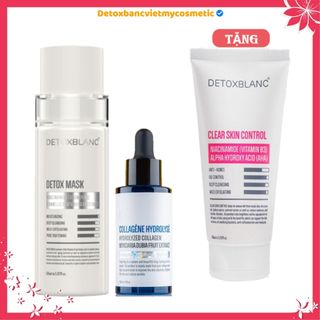 [Khuyến mại]Combo thải độc dưỡng trắng da chống lão hóa Detox blanc TẶNG Sữa rửa mặt sinh học 150ml