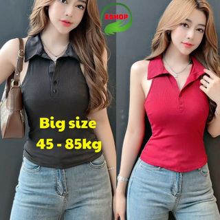  Áo Thun Nữ Bigsize Áo Có Cổ Polo Sát Nách ESHOP Áo Kiểu Nữ Áo Phong Đẹp Dễ Thương Co Giãn MS169 