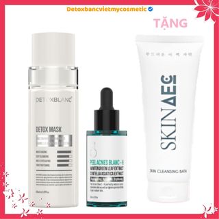[Khuyến mại]Combo thải độc loại bỏ mụn mờ thâm detox blanc-Tặng sữa tắm hàng ngày Skin Aec 300ML