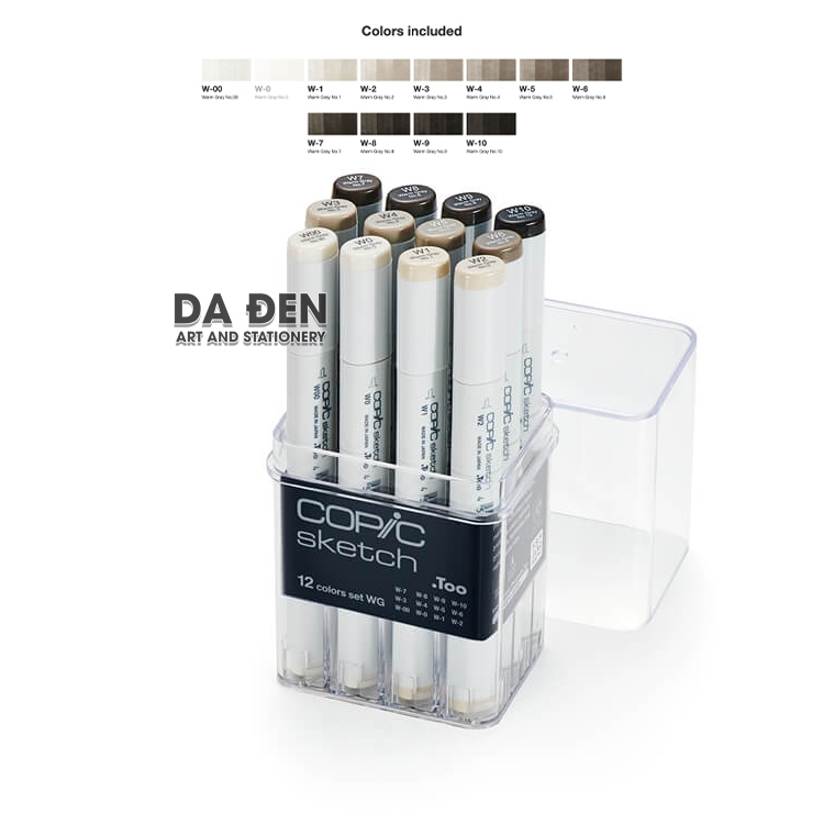 Bút Marker Cao Cấp Copic Sketch 12 Màu - Warm Gray (SK-12-WG)