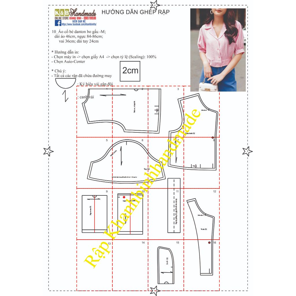 Rập giấy may áo cổ danton mã 10 (BẢN VẼ)