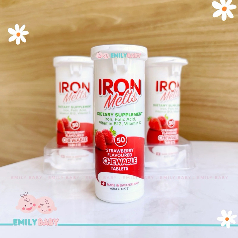 Kẹo sắt ngậm vị dâu Iron Melts Úc
