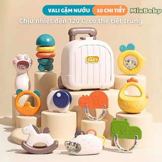 Bộ Vali 10 Chi Tiết Gặm Nướu Lục Lạc Xúc Xắc Baby Rattle Cho Bé Từ 3 Tháng Tuổi Tiệt Trùng Ở Nhiệt Độ Cao