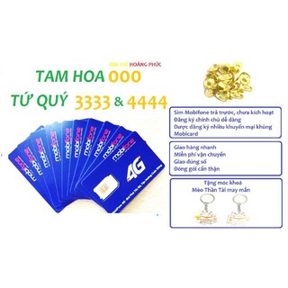Sim Mobifone tam hoa 000 và tứ quý 3333 4444, sim đầu số 07, sim trả trước chưa kích hoạt, mobicard.
