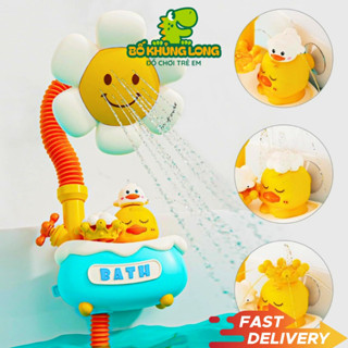 Đồ Chơi Nhà Tắm Cho Bé BỐ KHỦNG LONG Vịt Phun Nước Có Vòi Sen Vui Nhộn Đồ Chơi Cho Bé Vịt Thả Bồn Tắm Vòi Sen Bông Hoa