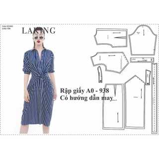 Rập đầm sơ mi xoắn eo - 938 (BẢN VẼ)