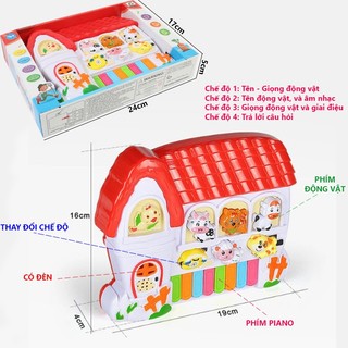 Đàn Organ Phát Nhạc - Đồ chơi Đàn piano hình thú có đèn đáng yêu cho bé