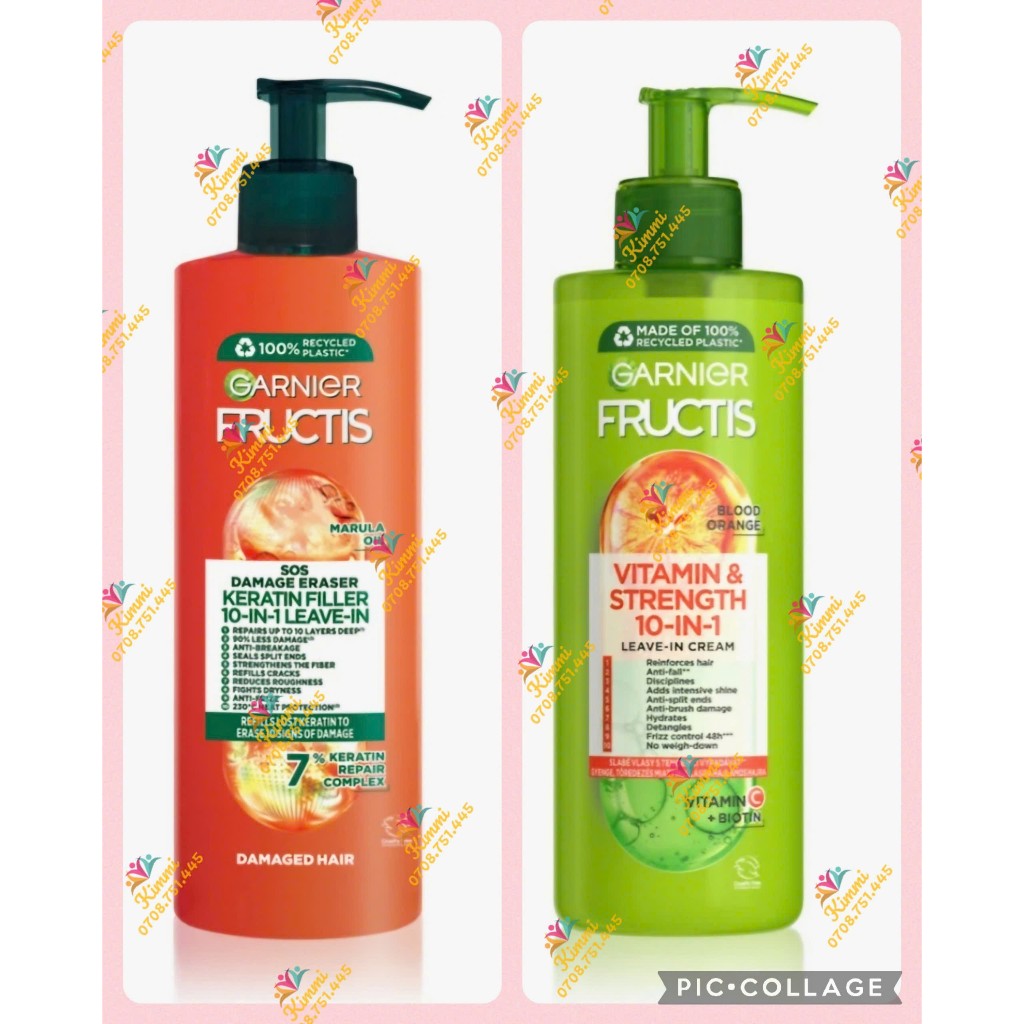 Kem dưỡng tóc Garnier Fructis 10in1 chống rụng tóc, hư tổn, 400ml - Hàng Đức