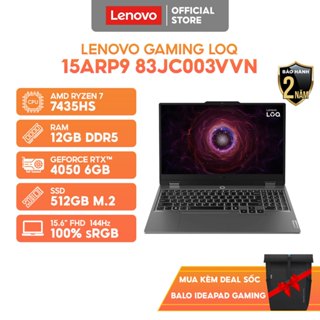 Laptop Gaming Lenovo LOQ 15ARP9 83JC003VVN R7-7435HS | 12GB | 512GB | RTXTM 4050 6GB | 15.6' | Win 11