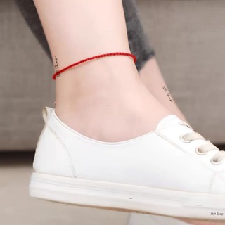 Lắc chân, vòng đeo chân dây chỉ đỏ và đen thiết kế đơn giản cho nam và nữ