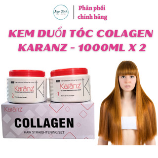 Kem duổi thẳng tóc karanz collagen bóng mượt 1000ml x 2