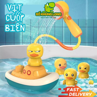 Vòi Sen Tắm Vịt Cướp Biển Phun Nước 4 Trong 1 Tự Động BỐ KHỦNG LONG Đồ Chơi Tắm Cho Bé Đồ Chơi Dưới Nước Cho Bé