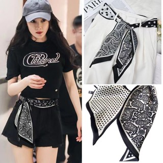 Khăn quàng cổ áo sơ mi nữ thắt nơ lụa dài kiêm thắt lưng cột túi xách Hàn Quốc - TT