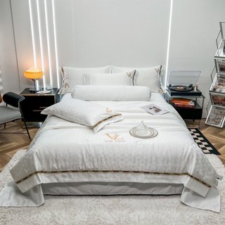 Bộ chăn ga phi lụa vân chìm set 5 món