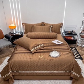 Bộ chăn ga phi lụa vân chìm set 5 món