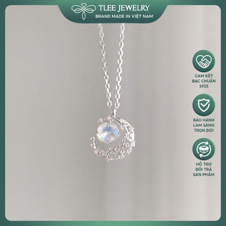 Dây chuyền bạc nữ tlee mặt trăng đá moonstone lấp lánh tlee jewelry d0152