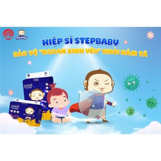 DEAL HỜI : 1 BỊCH BỈM + 1 NƯỚC GIẶT 3 LIT - Tã quần, bỉm dán Stepbaby đủ size cho bé - Chun bỉm mềm