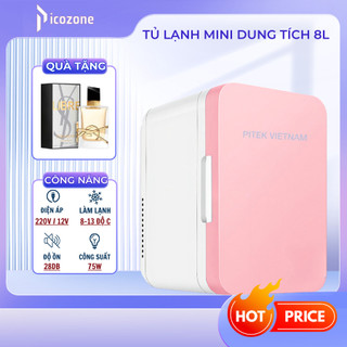 Tủ lạnh Mini PITEK dùng bảo quản mỹ phẩm, trữ sữa cho bé, sử dụng ở nhà và trên oto 8L - Picozone