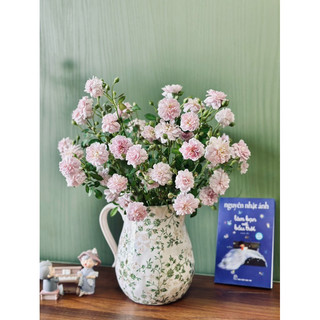 Bình hoa  gốm sứ dáng bình sữa xanh lá 20cm Dona Home Decor