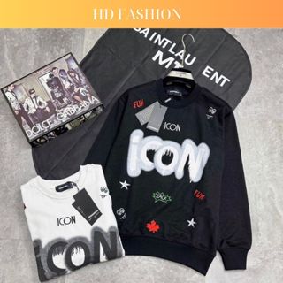 Áo Sweater HDSHOP ICON Áo Sweater Nam Nữ Form Rộng Chất Cotton Nỉ Ngoại Cao Cấp Trơn Cổ Tròn Dài Tay Local Brand