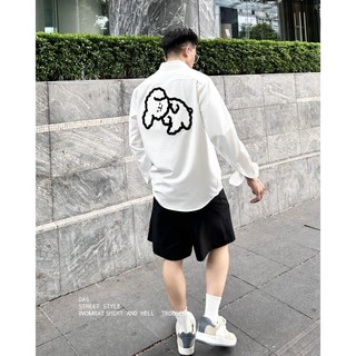 Wombat shirt áo sơ mi thiết kế nam das - màu trắng gạo