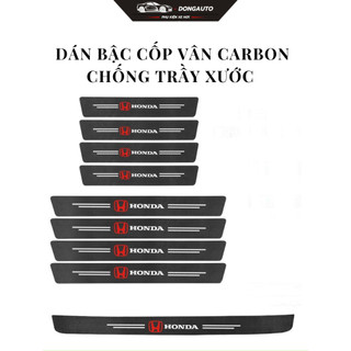 Bộ 9 Miếng Dán Bậc Cốp Vân Carbon Chống Trầy Xước Bảo Vệ Bậc Cửa Xe Dong Auto