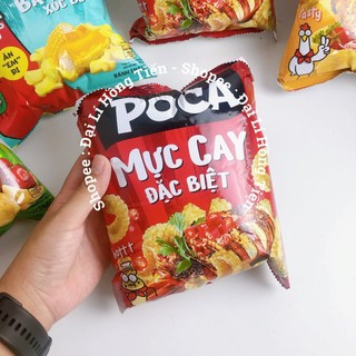 Snack poca đầy đủ các hương vị : mực lăn - bò - tôm … bim bim poca giá rẻ