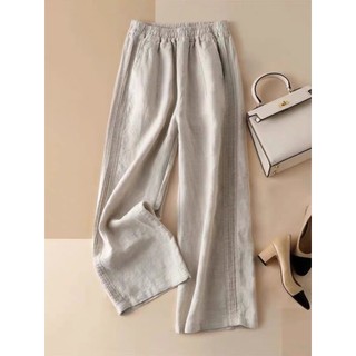 Quần suông ống rộng cạp cao mềm mịn mát ( có bigsize 40-75kg) chất linen mềm mịn form đẹp-MNS
