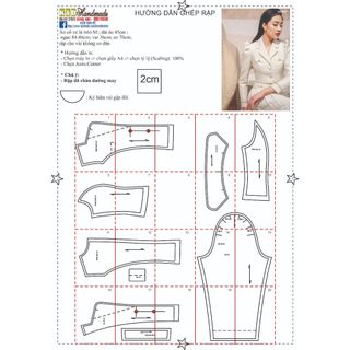 Rập giấy A0 áo vest tay phồng mã 1492 (BẢN VẼ)