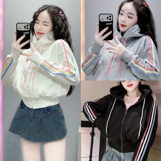 ÁO KHOÁC NỈ CẦU VỒNG CÓ NÓN DÂY KÉO CAO NHIỀU MÀU ĐA DẠNG PHÙ HỢP THỜI TRANG