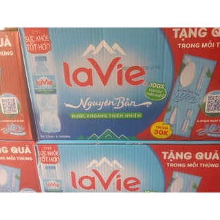 Nước khoáng lavie 500ml x 24 chai [Thùng có Quà tặng đũa muỗng]