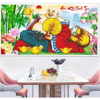 Tranh Đính Đá Phật Di Lặc - LV209 (90x55cm), chưa đính đá