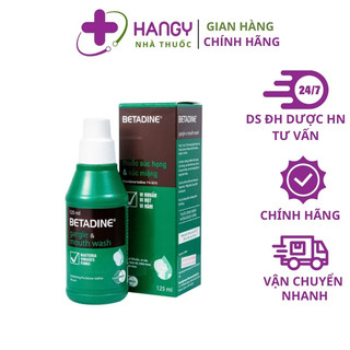 Nước súc họng, súc miệng Betadine Gargle and Mouthwash sát khuẩn răng miệng