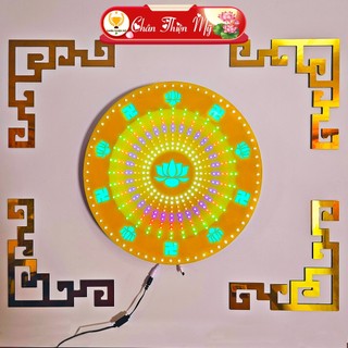 Hào quang phổ chiếu 32 chương trình chân thiện mỹ, đèn hào quang trang trí bàn thờ, phòng thờ