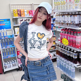 Áo croptop ôm body,áo thun nữ cổ tròn tay ngắn in hình siêu dễ thương B103