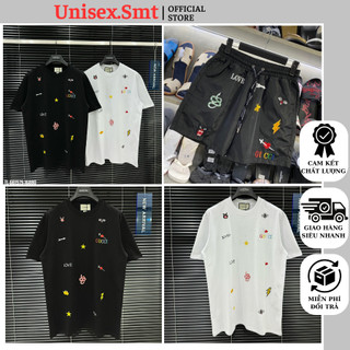Áo thun nam nữ gc rắn phối mũi tên trái tim siêu hot. áo phông nam nữ gc phối sticker form dáng unisex siêu hot 2024.