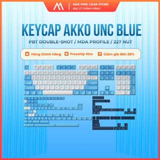[HỎA TỐC] Nút bàn phím AKKO Keycap set – UNC Blue(PBT Double-Shot/MDA profile/227 nút) - Maxpinggear