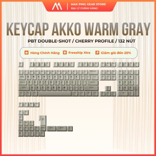 [HỎA TỐC] Nút bàn phím AKKO Keycap set–Warm Gray(PBT Double-Shot/Cherry profile/132 nút)-Maxpinggear