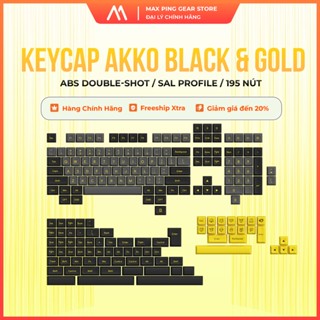 [HỎA TỐC] Bộ nút bàn phím cơ AKKO Keycap Set–Black&Gold (ABS Double-Shot / SAL profile / 195 nút)
