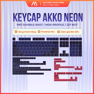 [HỎA TỐC] Bộ nút bàn phím AKKO Keycap set–Neon (PBTDouble-Shot /MDA profile /227 nút) - Maxpinggear