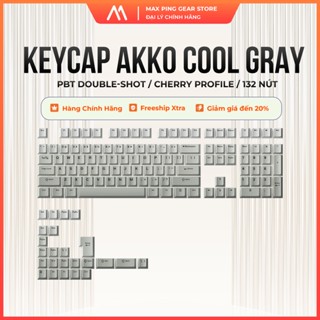 [HỎA TỐC] Nút bàn phím AKKO Keycap set–Cool Gray (PBT Double-Shot /Cherry profile /132)-Maxpinggear