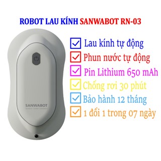 Robot lau kính Sanwabot RN-03, phun nước và lau kính tự động, Pin Lithiium, chống rơi [Hỏa tốc HN]