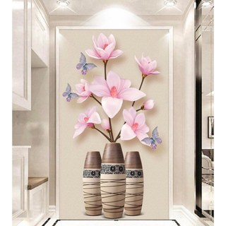 Tranh đính đá Bình Hoa Lan LV558 tranh chưa đính đá