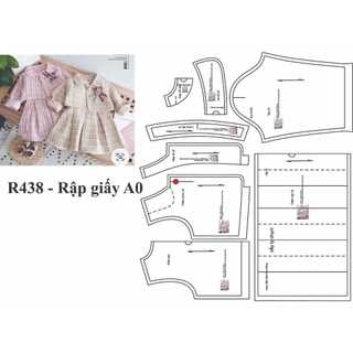 Rập giấy may bộ váy mã r438 -bản vẽ
