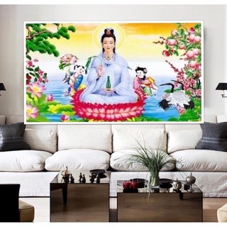 Tranh đính đá Quan Thế Âm Bồ Tát - LV357(70x46cm), VS335(100x65cm) , chưa đính đá