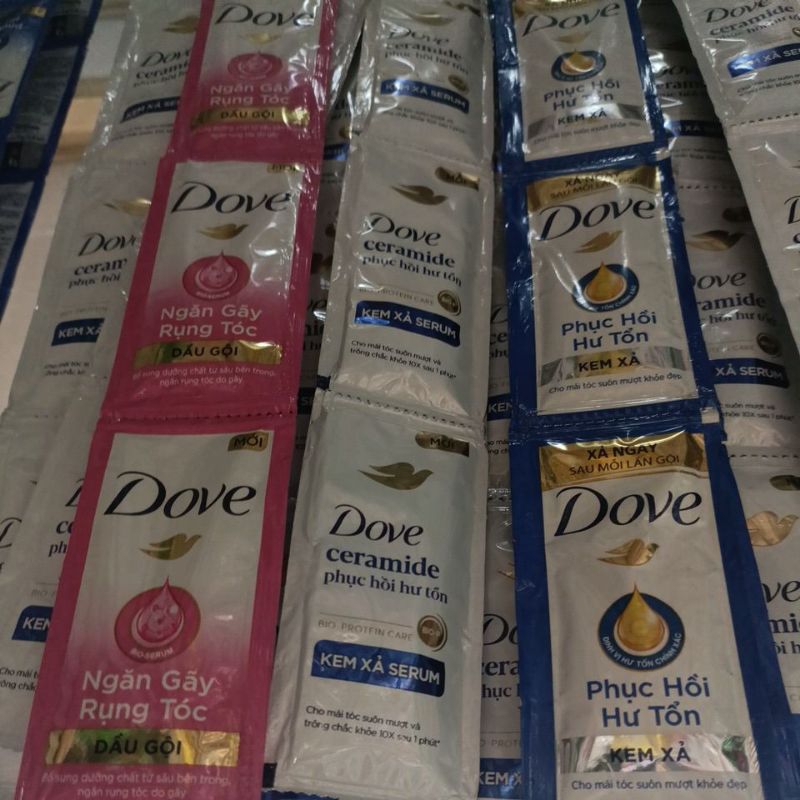 Dầu Gội và kem xả Dove dây 10 gói