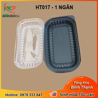 Link bán lẻ khay hộp nhựa ht17 - 1 ngăn, ht17 - 2 ngăn có nắp đậy, hộp đáy đen dùng một lần da năng nkf
