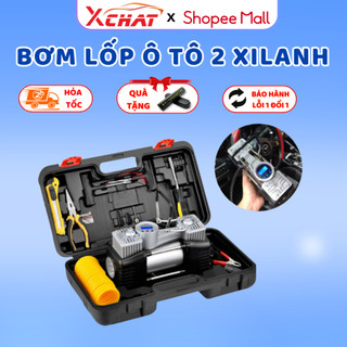 Bơm Lốp Ô Tô 2 Xi Lanh Công Suất Lớn , Hàng Chính Hãng Bảo Hành 12 Tháng